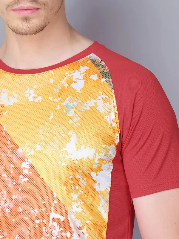 Men Stripe Slim Fit Crew Neck T-shirt with TECHNO COOL - Image 5