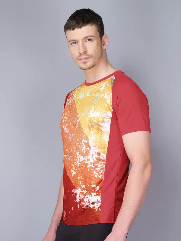 Men Stripe Slim Fit Crew Neck T-shirt with TECHNO COOL - Image 6