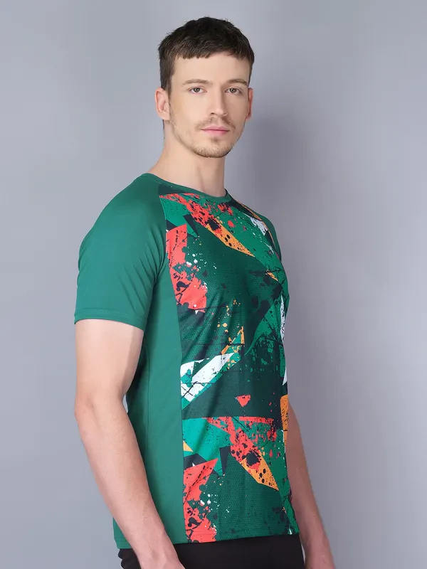 Men Stripe Slim Fit Crew Neck T-shirt with TECHNO COOL - Image 6