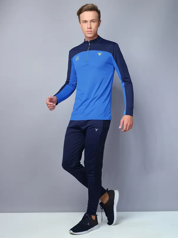 Men Colorblock Slim Fit Mock Neck T-shirt with TECHNO COOL - Image 4