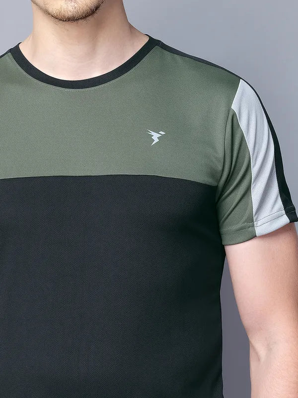 Men Colorblock Slim Fit Crew Neck T-shirt with TECHNO COOL - Image 9