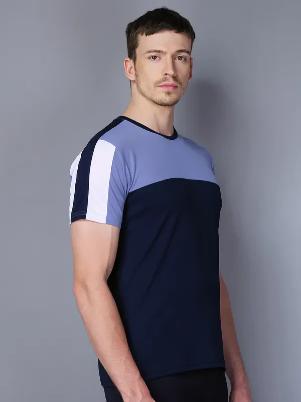 Men Colorblock Slim Fit Crew Neck T-shirt with TECHNO COOL - Image 6