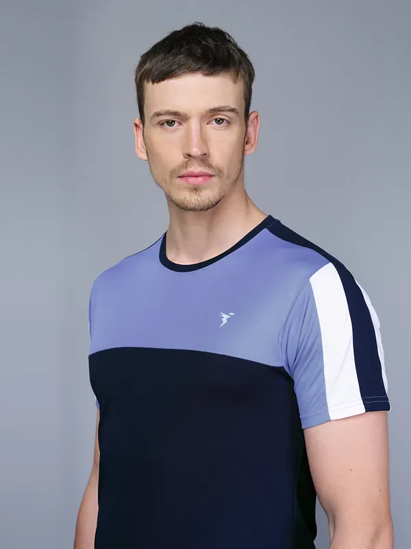 Men Colorblock Slim Fit Crew Neck T-shirt with TECHNO COOL - Image 7