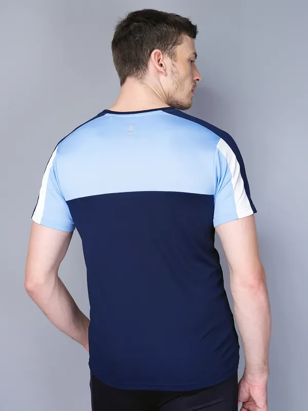 Men Colorblock Slim Fit Crew Neck T-shirt with TECHNO COOL - Image 4