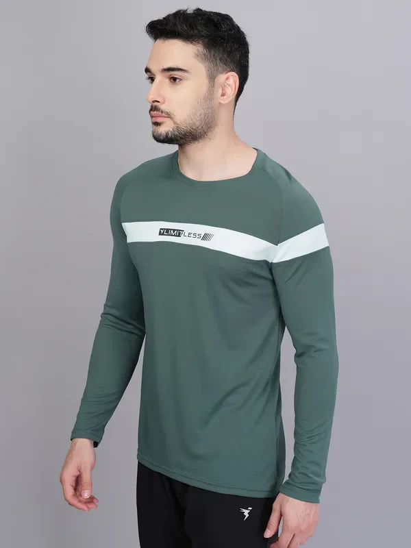 Men Colorblock Slim Fit Crew Neck T-shirt with TECHNO COOL+ - Image 3