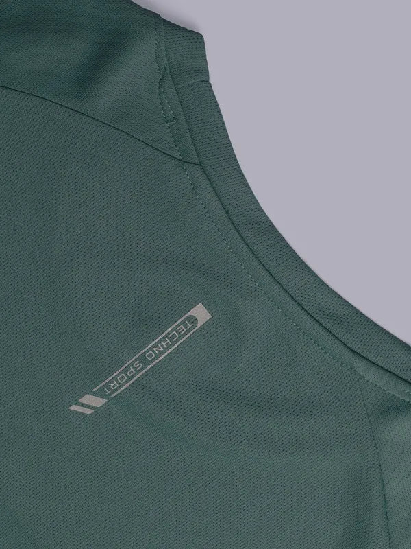 Men Colorblock Slim Fit Crew Neck T-shirt with TECHNO COOL+ - Image 7