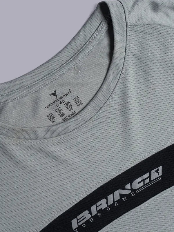 Men Colorblock Slim Fit Crew Neck T-shirt with TECHNO COOL+ - Image 6