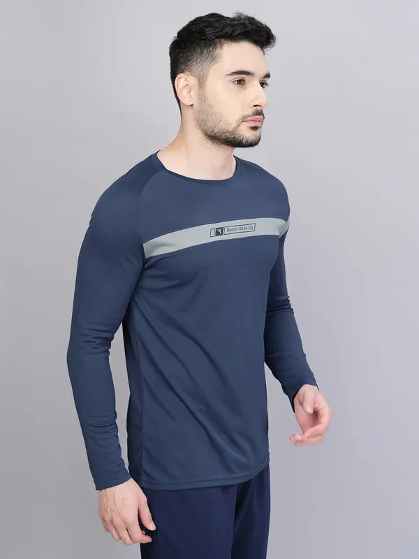 Men Colorblock Slim Fit Crew Neck T-shirt with TECHNO COOL+ - Image 3