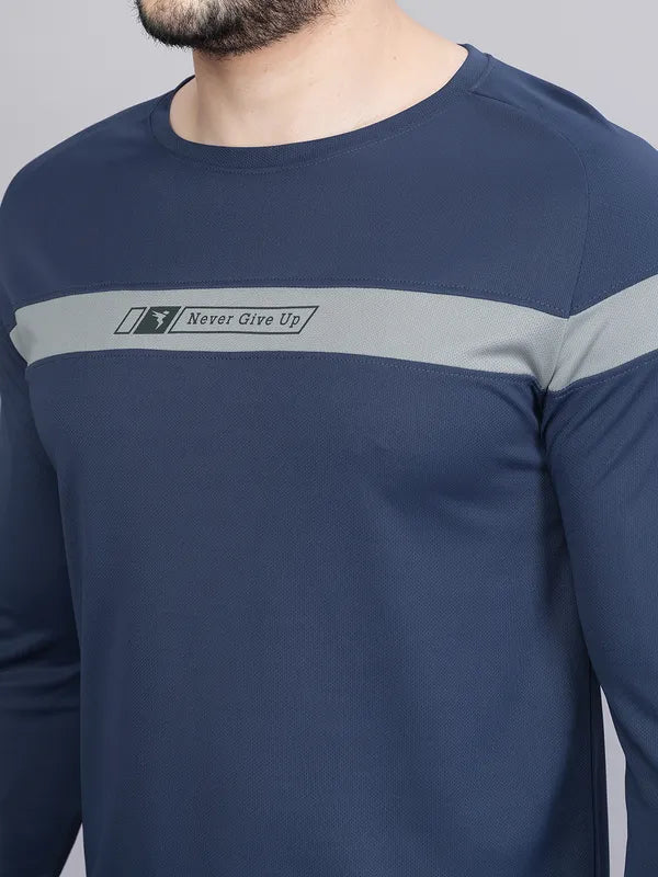 Men Colorblock Slim Fit Crew Neck T-shirt with TECHNO COOL+ - Image 5