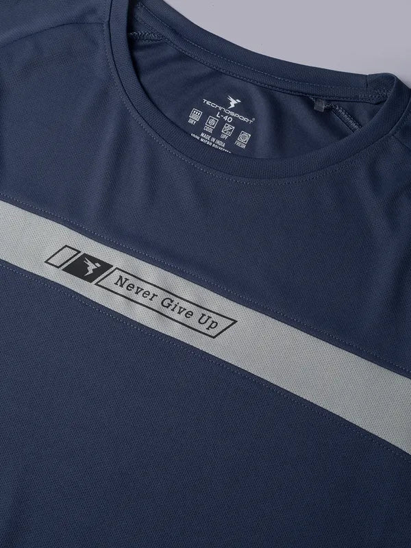 Men Colorblock Slim Fit Crew Neck T-shirt with TECHNO COOL+ - Image 6