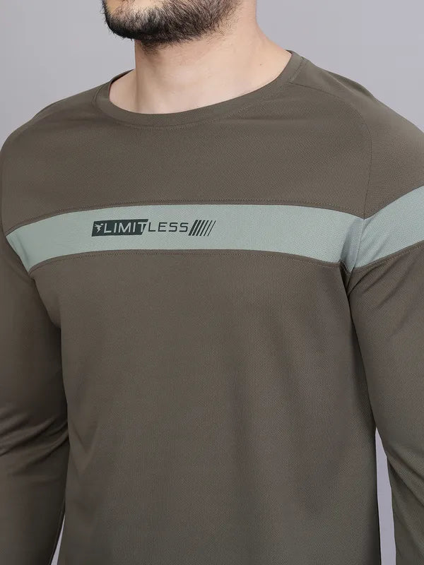Men Colorblock Slim Fit Crew Neck T-shirt with TECHNO COOL+ - Image 5