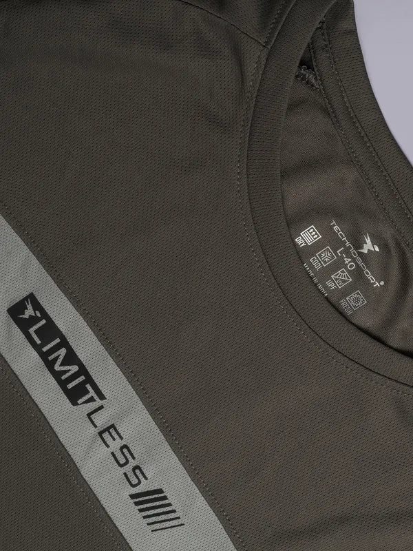 Men Colorblock Slim Fit Crew Neck T-shirt with TECHNO COOL+ - Image 6