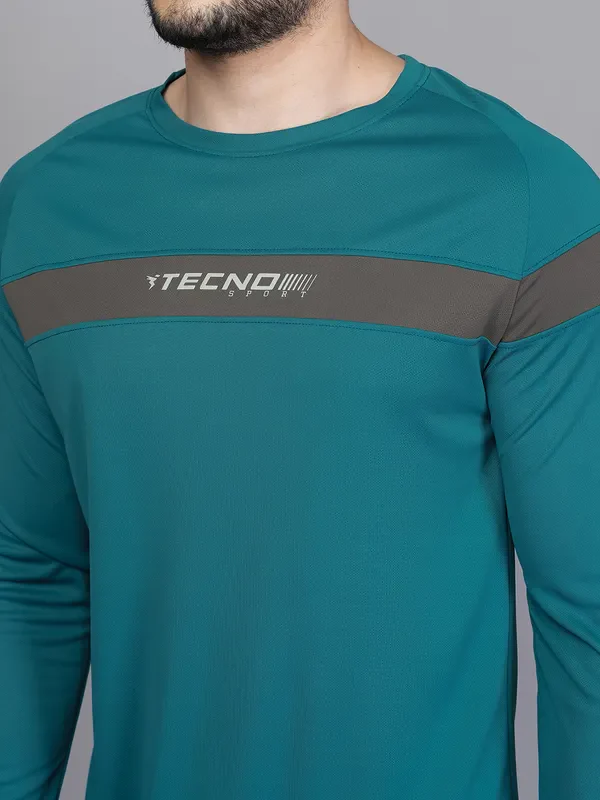 Men Colorblock Slim Fit Crew Neck T-shirt with TECHNO COOL+ - Image 6