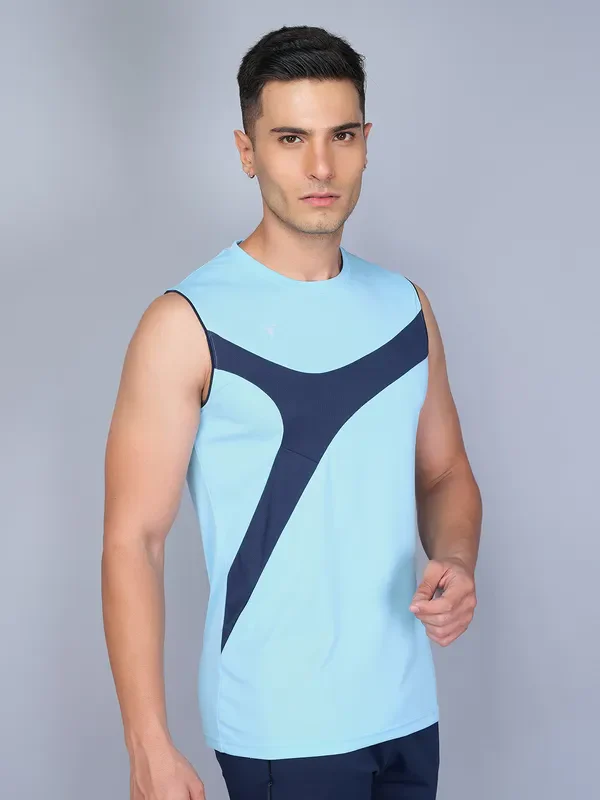 Men Colorblock Slim Fit Crew Neck Innerwear Vest with TECHNO COOL - Image 5