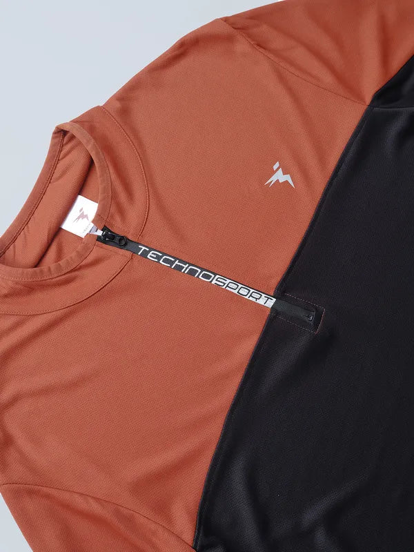 Men Colorblock Slim Fit Mock Neck T-shirt with TECHNO COOL - Image 6
