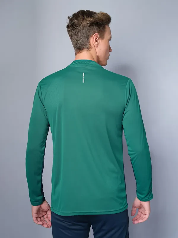Men Colorblock Slim Fit Mock Neck T-shirt with TECHNO COOL - Image 2