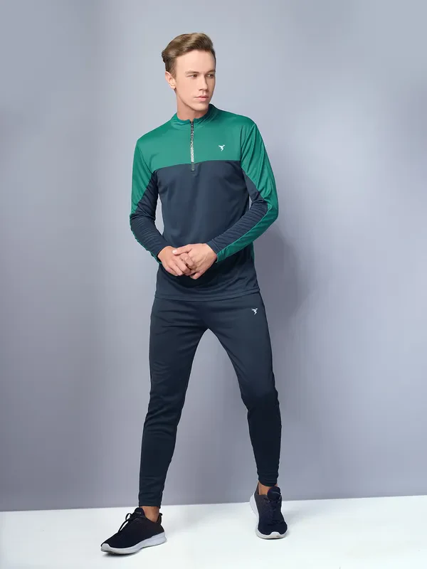 Men Colorblock Slim Fit Mock Neck T-shirt with TECHNO COOL - Image 5