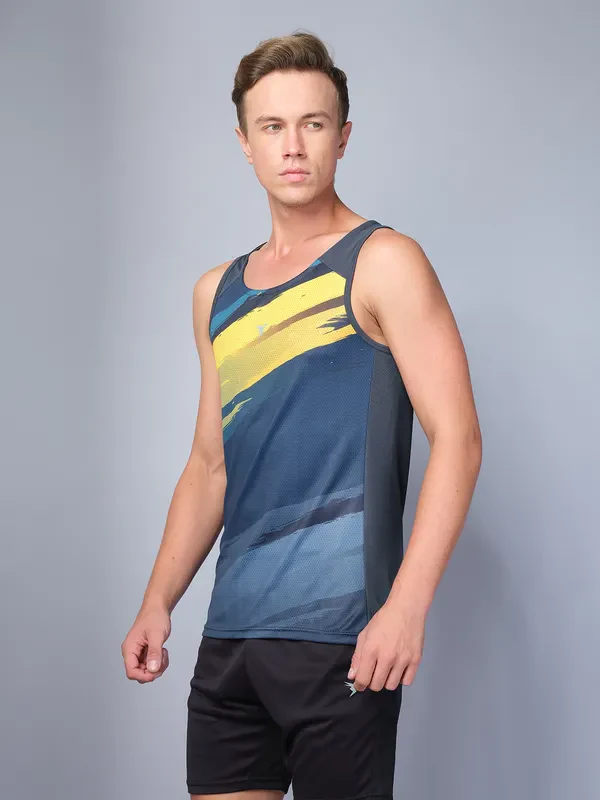 Men Printed Slim Fit Scoop Neck Innerwear Vest with TECHNO COOL - Image 5