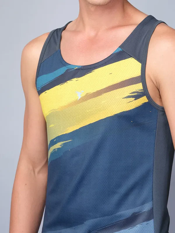 Men Printed Slim Fit Scoop Neck Innerwear Vest with TECHNO COOL - Image 6