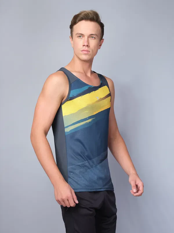 Men Printed Slim Fit Scoop Neck Innerwear Vest with TECHNO COOL - Image 7