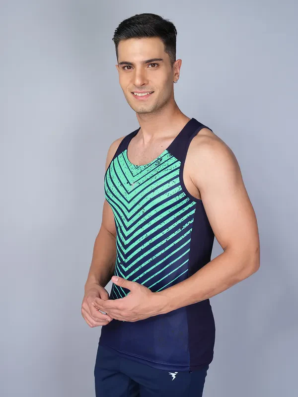 Men Printed Slim Fit Scoop Neck Innerwear Vest with TECHNO COOL - Image 5