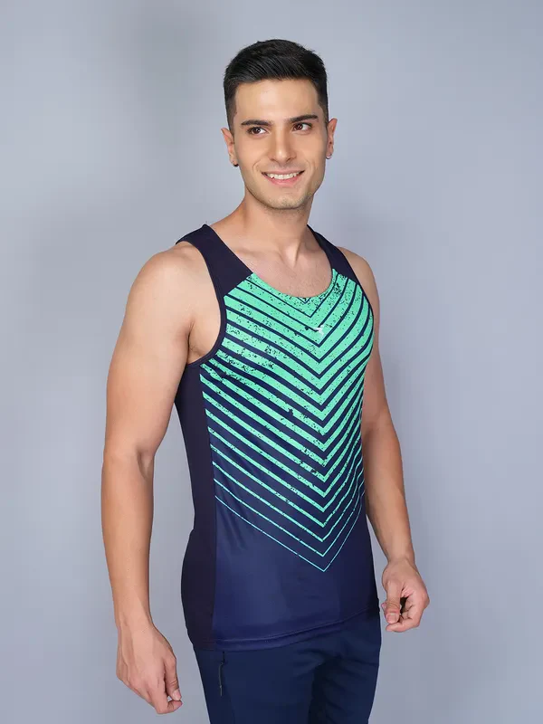 Men Printed Slim Fit Scoop Neck Innerwear Vest with TECHNO COOL - Image 7