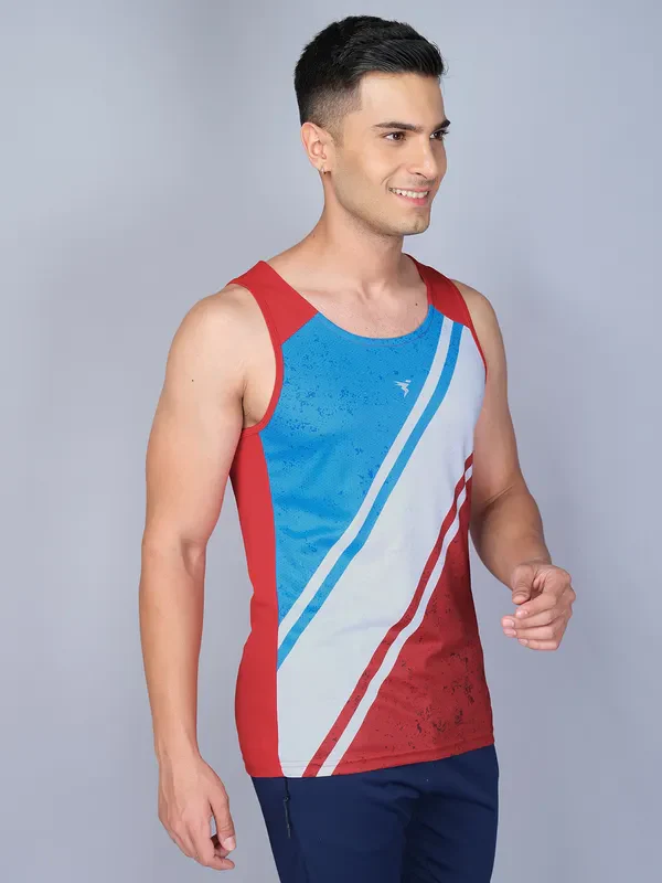 Men Printed Slim Fit Scoop Neck Innerwear Vest with TECHNO COOL - Image 5