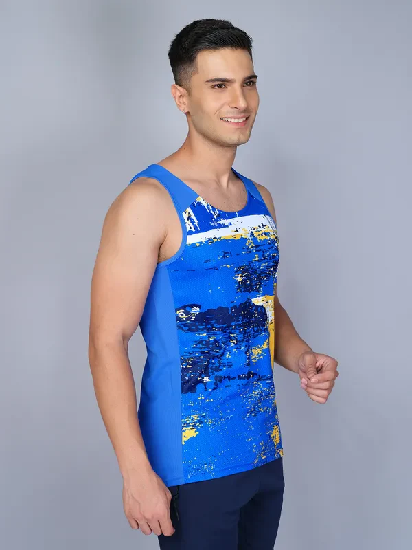 Men Printed Slim Fit Scoop Neck Innerwear Vest with TECHNO COOL - Image 5
