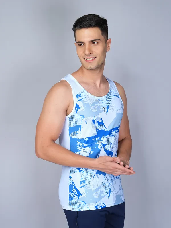 Men Printed Slim Fit Scoop Neck Innerwear Vest with TECHNO COOL - Image 7