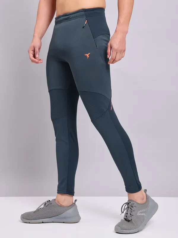 Men Solid Slim Fit Trackpants with TECHNO DRY