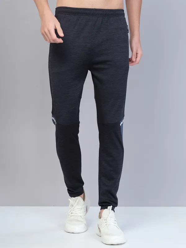 Men Melange Slim Fit Trackpants with TECHNO DRY