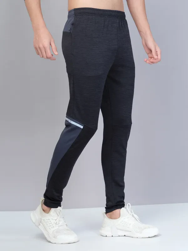 Men Melange Slim Fit Trackpants with TECHNO DRY - Image 5