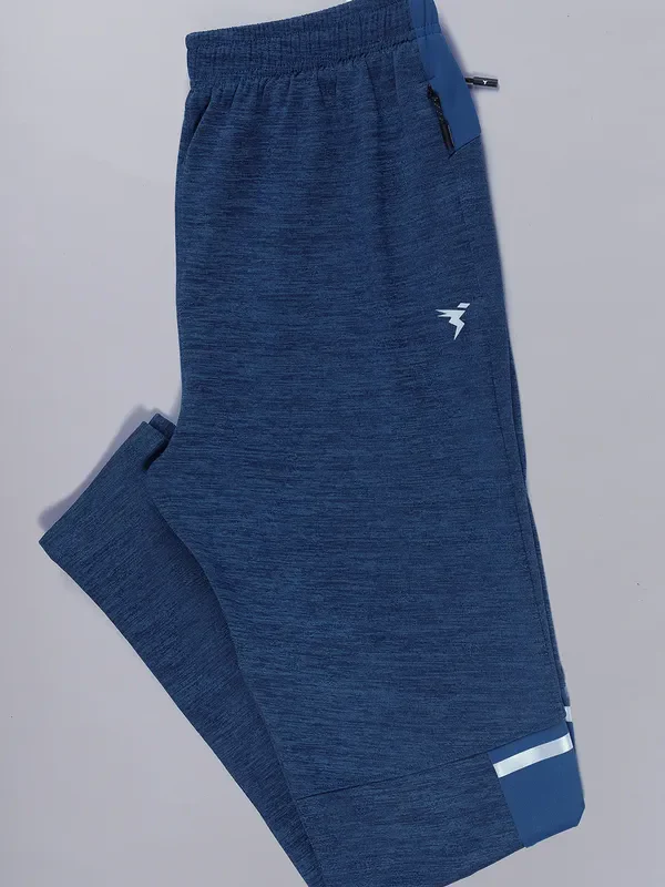Men Melange Slim Fit Trackpants with TECHNO DRY - Image 6