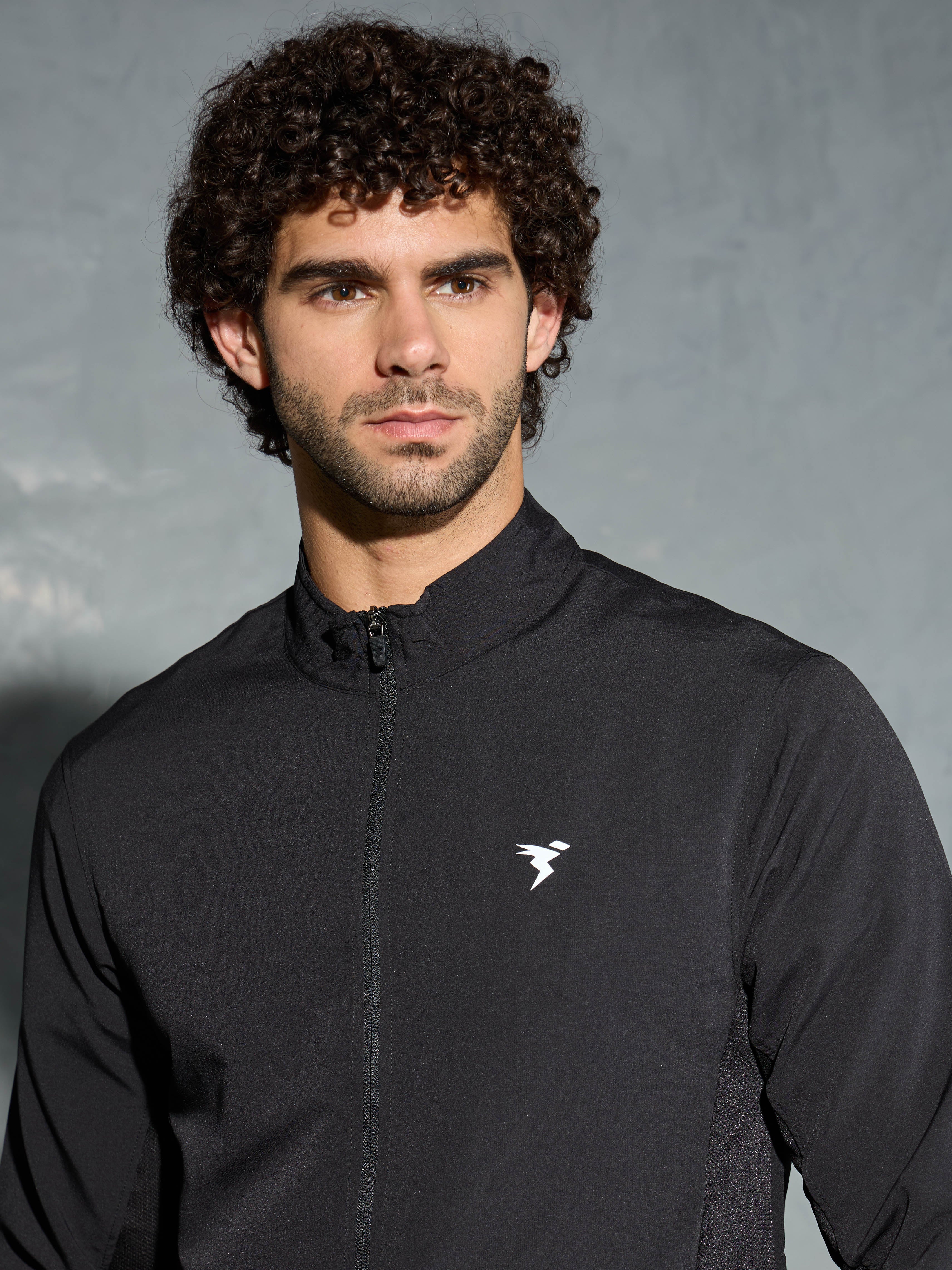Men Solid Slim Fit Mock Neck Jacket with TECHNOLITE - Image 6