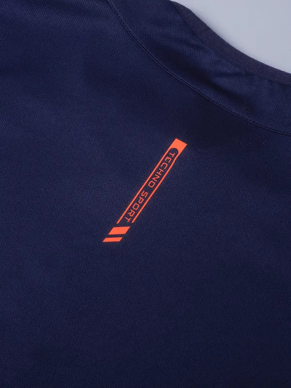 Men Colorblock Slim Fit Mock Neck T-shirt with TECHNO COOL+ - Image 8