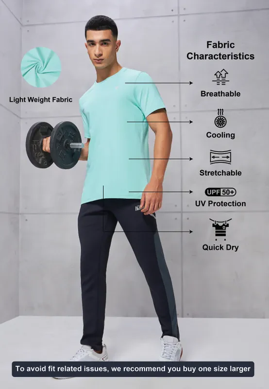 Men Solid Slim Fit Crew Neck T-shirt with COTFLEX - Image 4