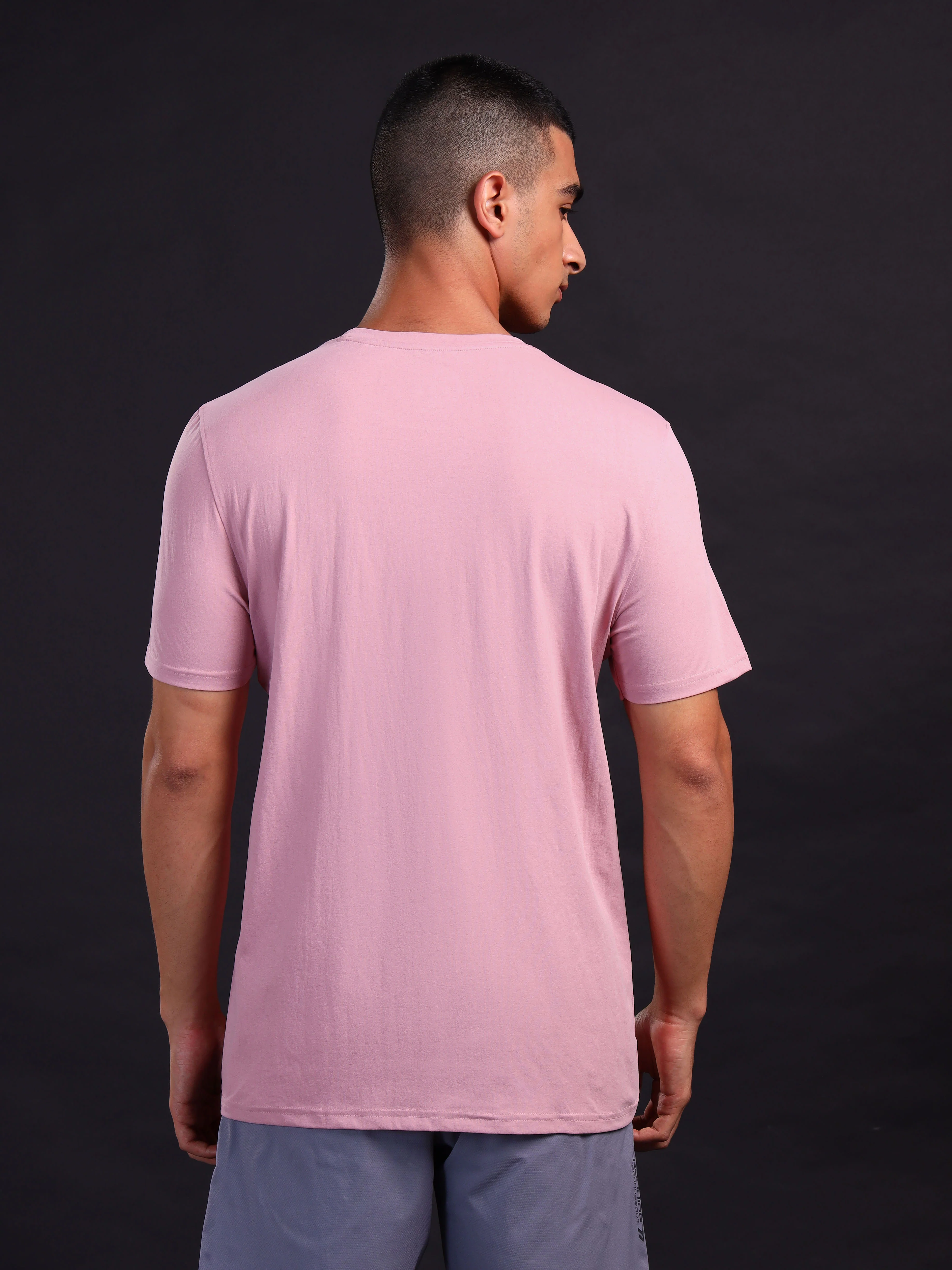 Men Solid Slim Fit Crew Neck T-shirt with COTFLEX - Image 2