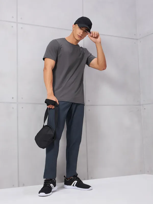 Men Solid Slim Fit Crew Neck T-shirt with COTFLEX - Image 8