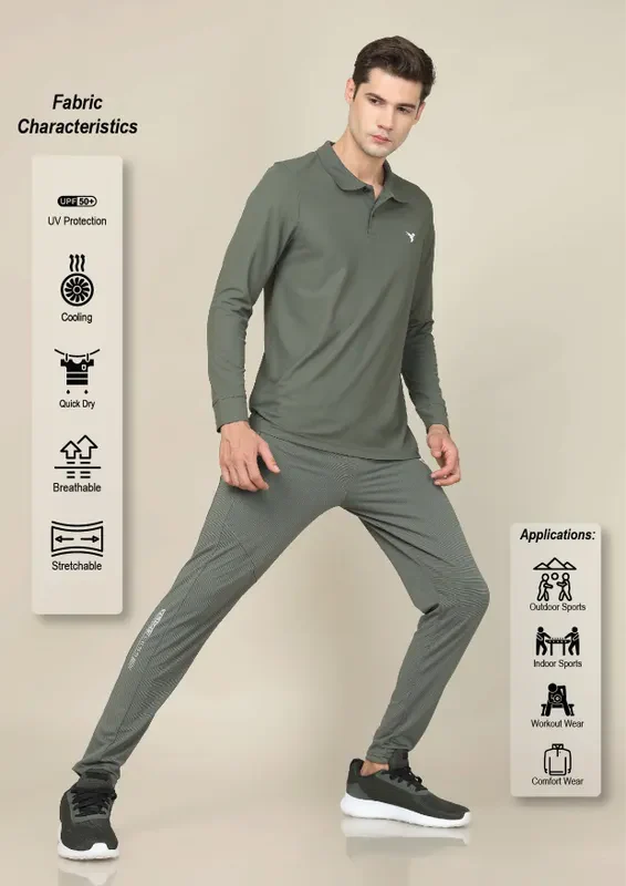 Men Solid Slim Fit Polo T-shirt with MATPIQ - Image 2