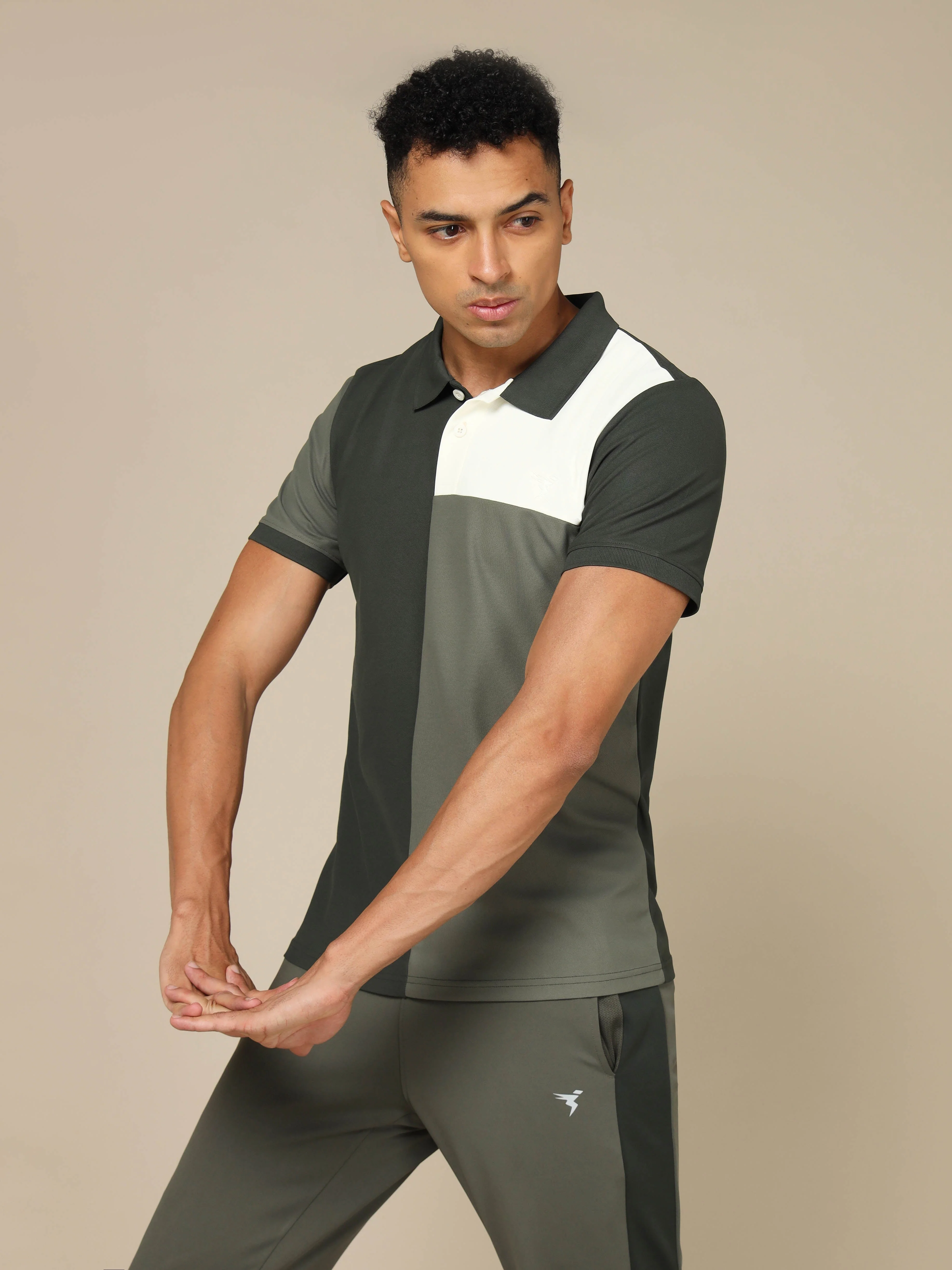 Men Colorblock Slim Fit Polo T-shirt with TECHNO COOL+ - Image 3