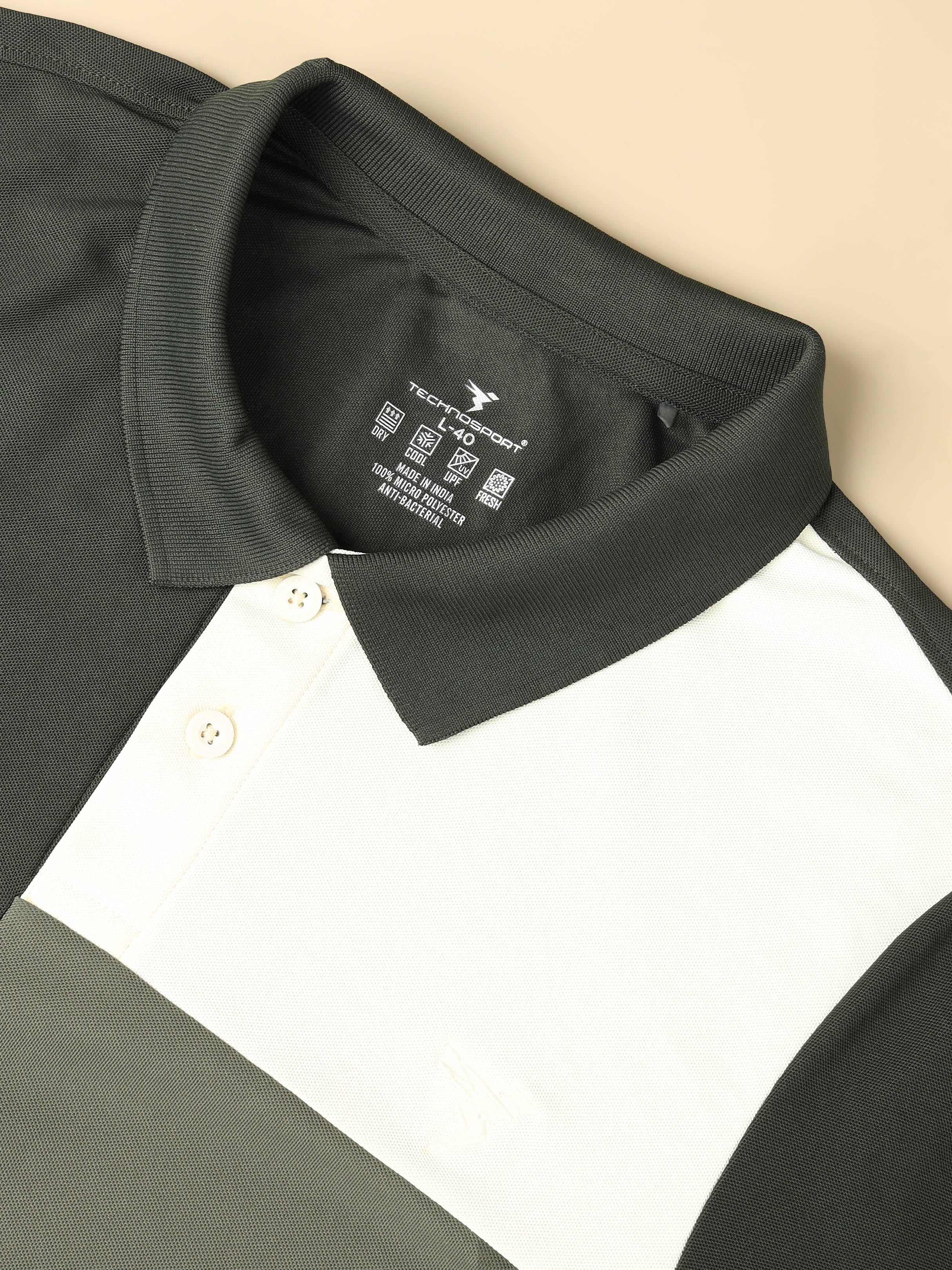 Men Colorblock Slim Fit Polo T-shirt with TECHNO COOL+ - Image 6