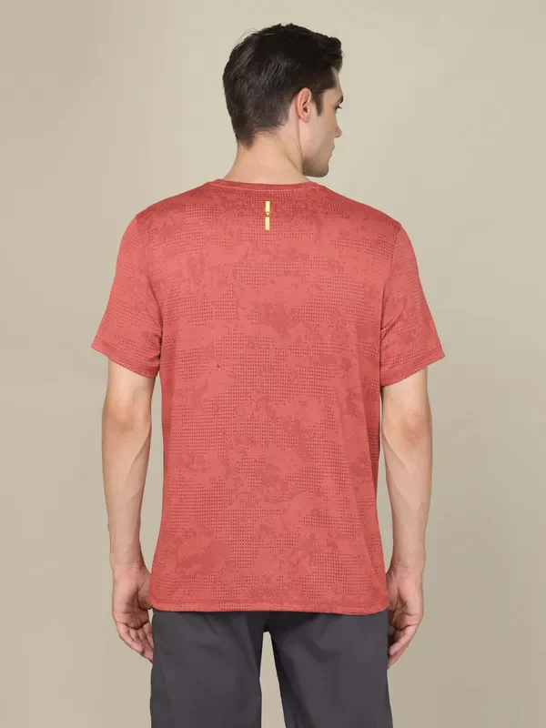 Men Jacquard Slim Fit Crew Neck T-shirt with DOUBLE COOL - Image 4