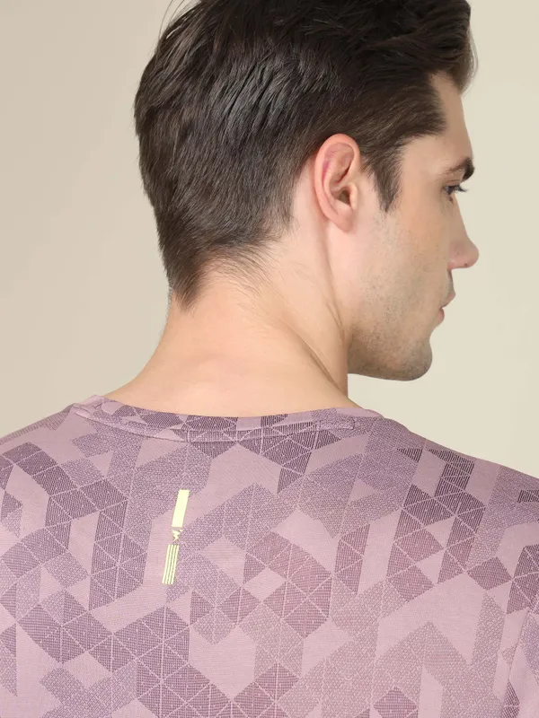 Men Jacquard Slim Fit Crew Neck T-shirt with DOUBLE COOL - Image 5