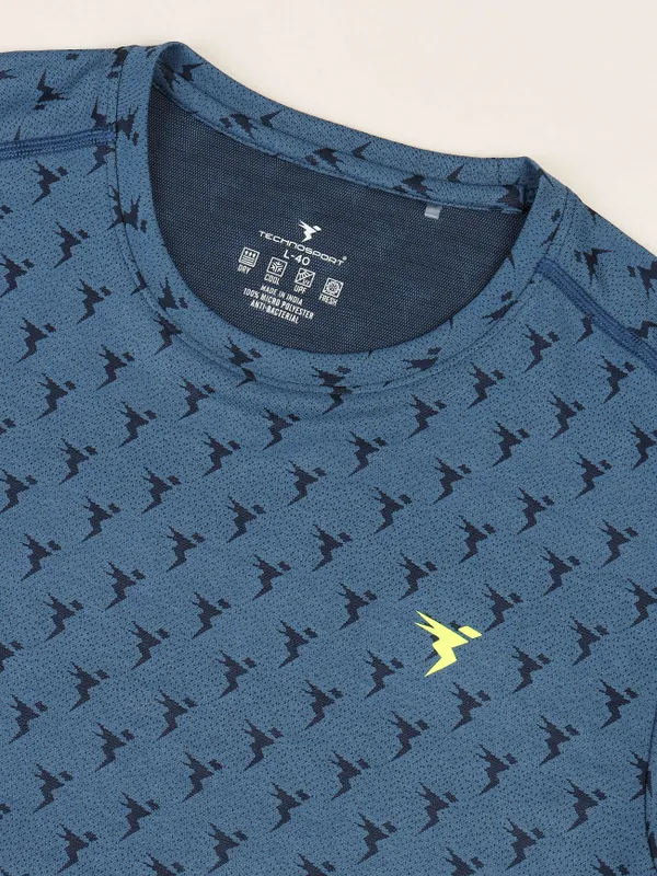 Men Jacquard Slim Fit Crew Neck T-shirt with DOUBLE COOL - Image 6