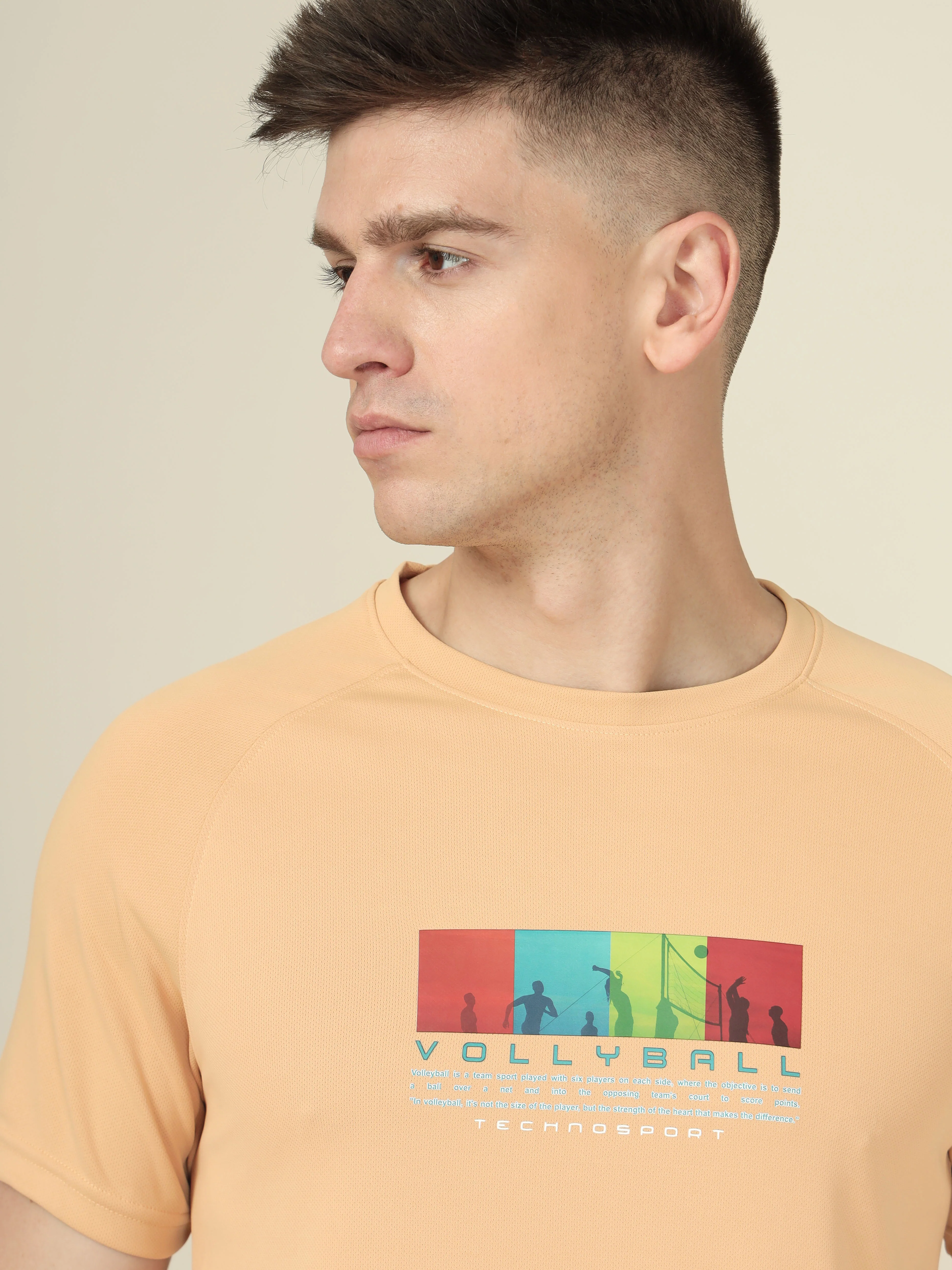 Men Graphic Printed Slim Fit Crew Neck T-shirt with TECHNO COOL+ - Image 6