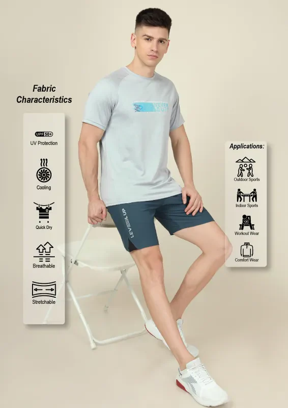Men Graphic Printed Slim Fit Crew Neck T-shirt with TECHNO COOL+ - Image 2