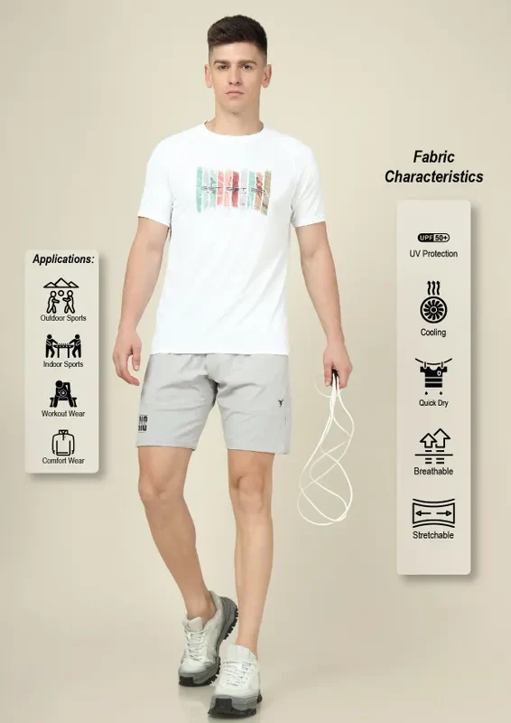 Men Graphic Printed Slim Fit Crew Neck T-shirt with TECHNO COOL+ - Image 2