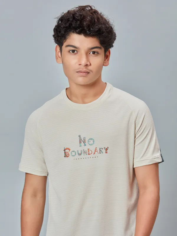 Boys Typography Printed Slim Fit Crew Neck T-shirt with ELASTO PLUS - Image 5
