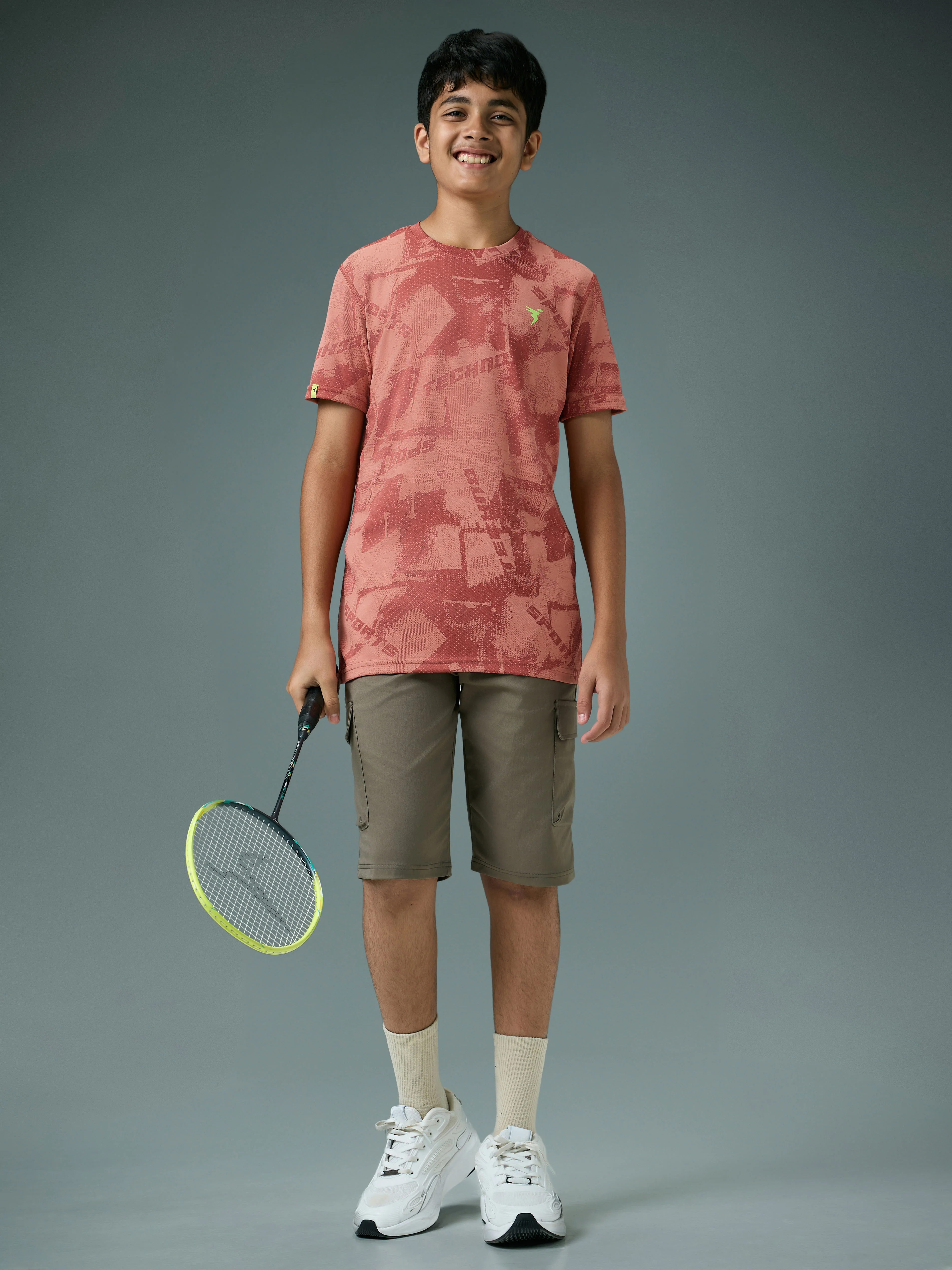 Boys Self Design Slim Fit Crew Neck T-shirt with DOUBLE COOL - Image 5