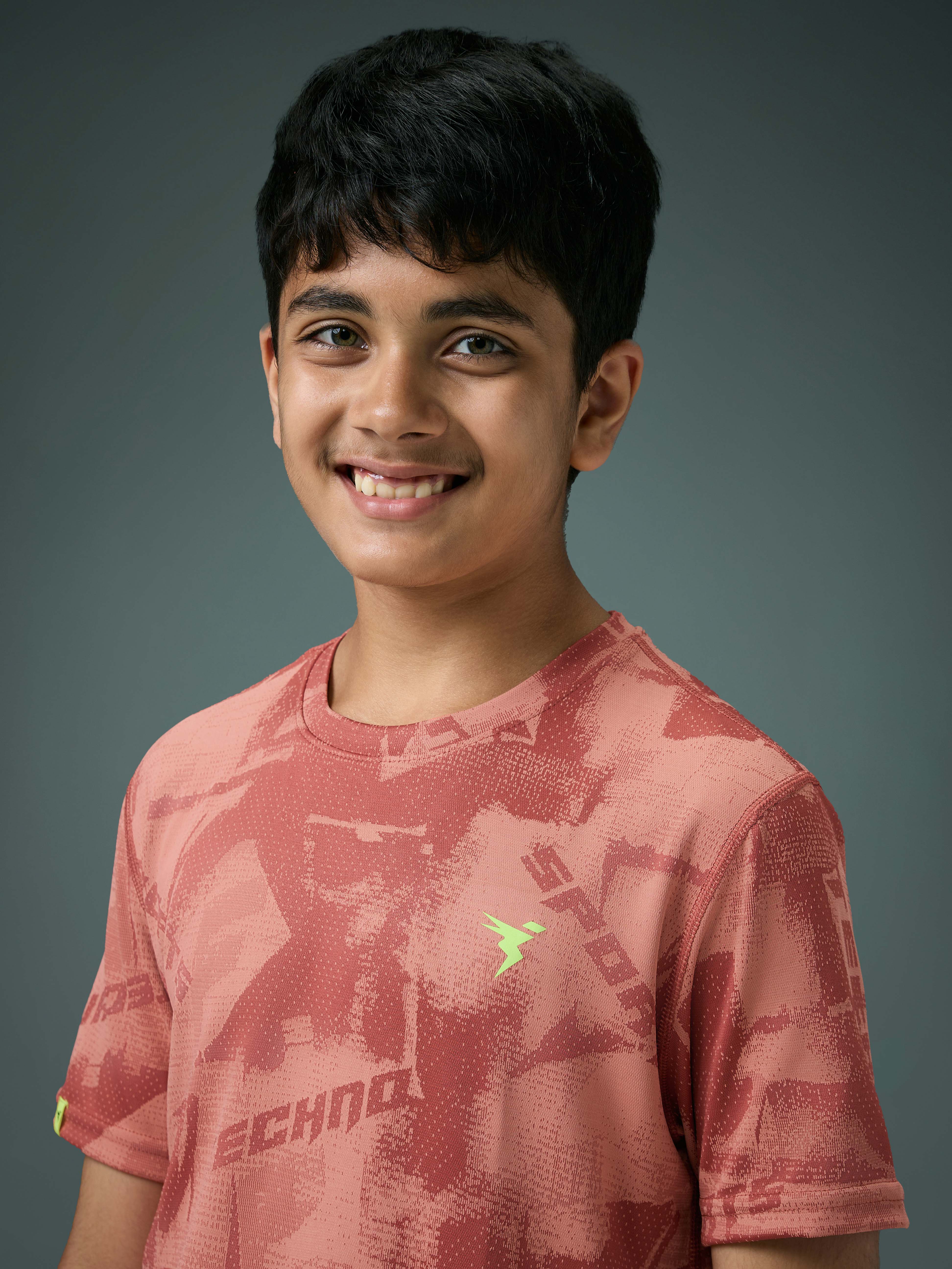 Boys Self Design Slim Fit Crew Neck T-shirt with DOUBLE COOL - Image 6